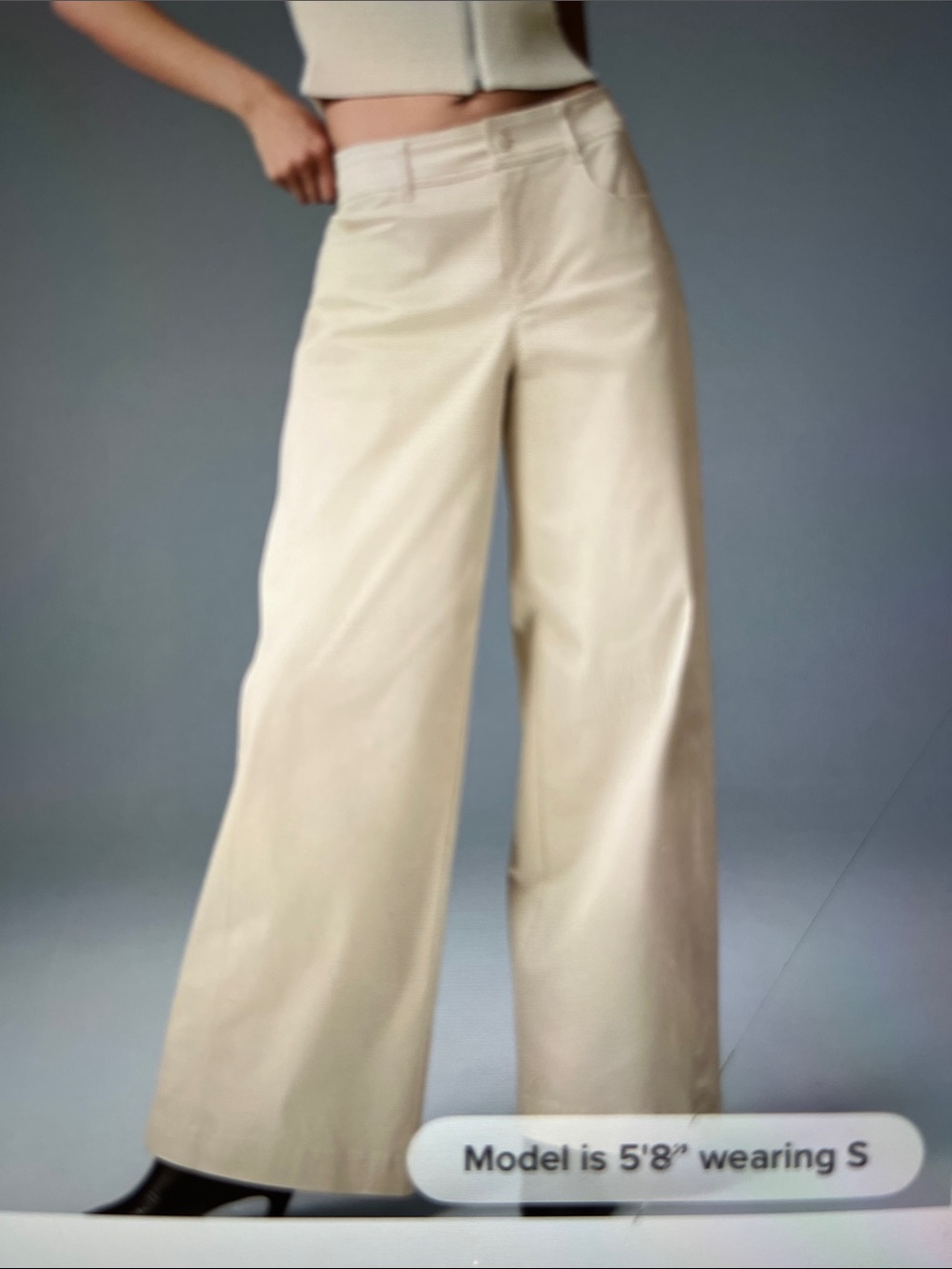 ALO Yoga Cream Wide-Leg High-Rise Pants